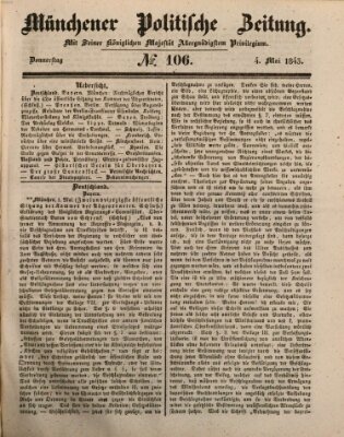 Münchener politische Zeitung (Süddeutsche Presse) Donnerstag 4. Mai 1843