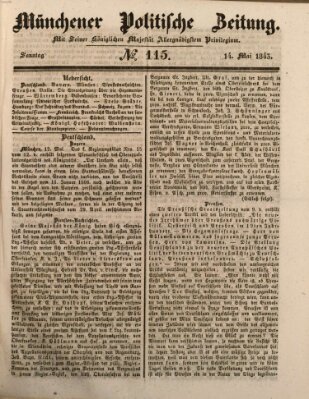 Münchener politische Zeitung (Süddeutsche Presse) Sonntag 14. Mai 1843