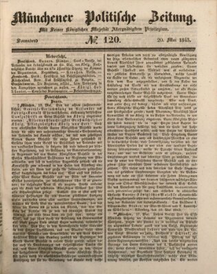 Münchener politische Zeitung (Süddeutsche Presse) Samstag 20. Mai 1843