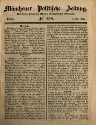 Münchener politische Zeitung (Süddeutsche Presse) Dienstag 4. Juli 1843