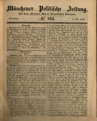 Münchener politische Zeitung (Süddeutsche Presse) Samstag 8. Juli 1843