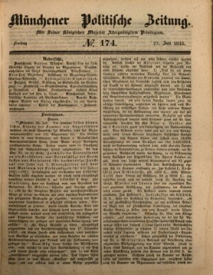 Münchener politische Zeitung (Süddeutsche Presse) Freitag 21. Juli 1843