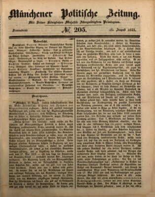 Münchener politische Zeitung (Süddeutsche Presse) Samstag 26. August 1843