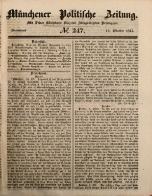 Münchener politische Zeitung (Süddeutsche Presse) Samstag 14. Oktober 1843