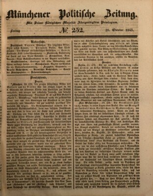 Münchener politische Zeitung (Süddeutsche Presse) Freitag 20. Oktober 1843