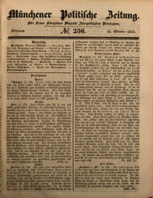 Münchener politische Zeitung (Süddeutsche Presse) Mittwoch 25. Oktober 1843