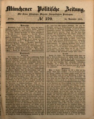 Münchener politische Zeitung (Süddeutsche Presse) Freitag 10. November 1843