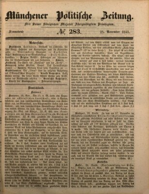 Münchener politische Zeitung (Süddeutsche Presse) Samstag 25. November 1843