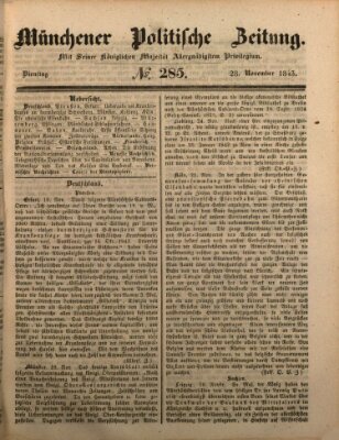 Münchener politische Zeitung (Süddeutsche Presse) Dienstag 28. November 1843