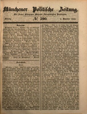 Münchener politische Zeitung (Süddeutsche Presse) Montag 4. Dezember 1843