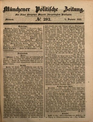 Münchener politische Zeitung (Süddeutsche Presse) Mittwoch 6. Dezember 1843