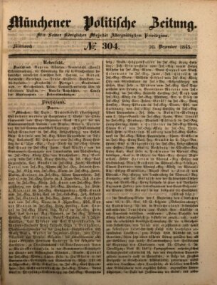 Münchener politische Zeitung (Süddeutsche Presse) Mittwoch 20. Dezember 1843