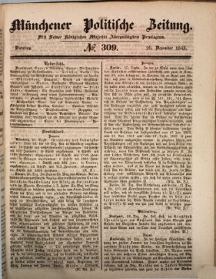 Münchener politische Zeitung (Süddeutsche Presse) Dienstag 26. Dezember 1843