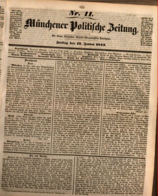 Münchener politische Zeitung (Süddeutsche Presse) Freitag 12. Januar 1844