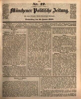 Münchener politische Zeitung (Süddeutsche Presse) Donnerstag 25. Januar 1844