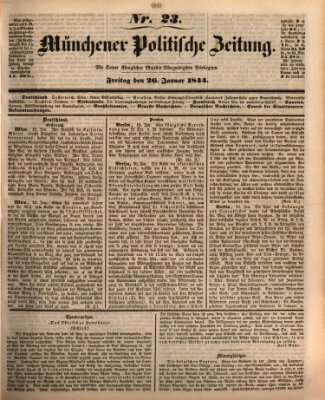 Münchener politische Zeitung (Süddeutsche Presse) Freitag 26. Januar 1844