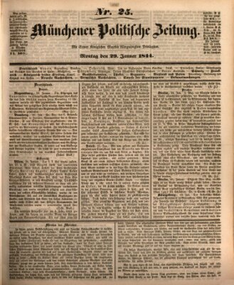 Münchener politische Zeitung (Süddeutsche Presse) Montag 29. Januar 1844