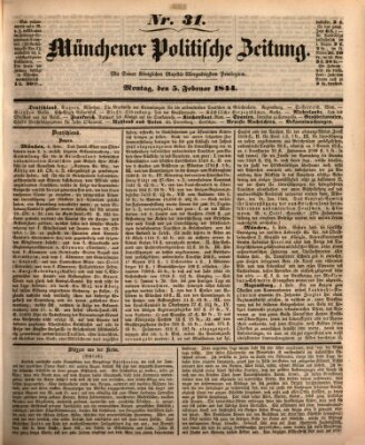 Münchener politische Zeitung (Süddeutsche Presse) Montag 5. Februar 1844