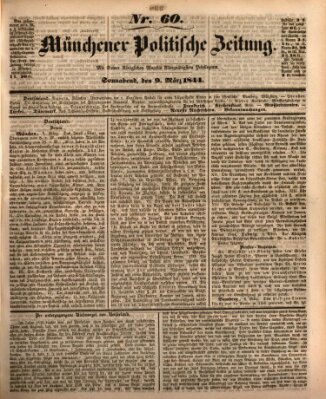 Münchener politische Zeitung (Süddeutsche Presse) Samstag 9. März 1844