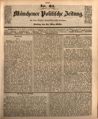 Münchener politische Zeitung (Süddeutsche Presse) Freitag 15. März 1844