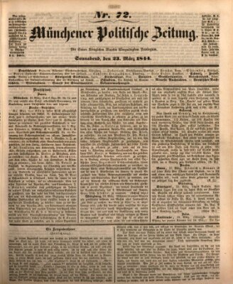 Münchener politische Zeitung (Süddeutsche Presse) Samstag 23. März 1844