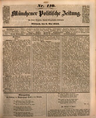 Münchener politische Zeitung (Süddeutsche Presse) Mittwoch 8. Mai 1844