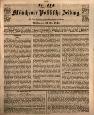 Münchener politische Zeitung (Süddeutsche Presse) Montag 13. Mai 1844