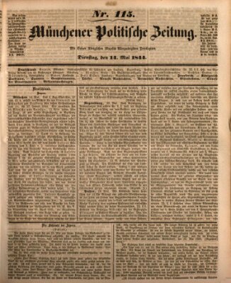 Münchener politische Zeitung (Süddeutsche Presse) Dienstag 14. Mai 1844