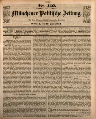 Münchener politische Zeitung (Süddeutsche Presse) Mittwoch 26. Juni 1844