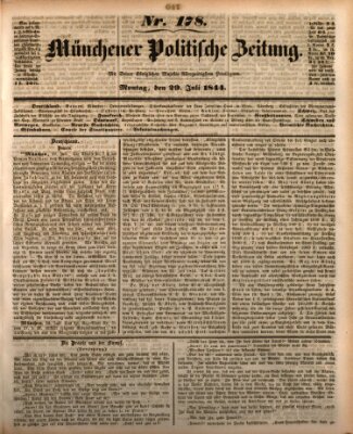 Münchener politische Zeitung (Süddeutsche Presse) Montag 29. Juli 1844