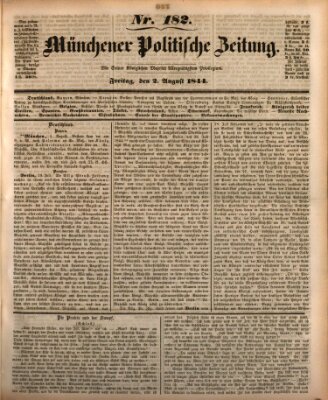 Münchener politische Zeitung (Süddeutsche Presse) Freitag 2. August 1844