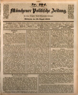 Münchener politische Zeitung (Süddeutsche Presse) Mittwoch 28. August 1844