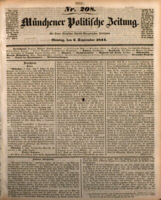 Münchener politische Zeitung (Süddeutsche Presse) Montag 2. September 1844