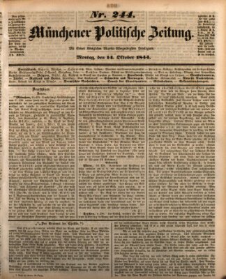 Münchener politische Zeitung (Süddeutsche Presse) Montag 14. Oktober 1844