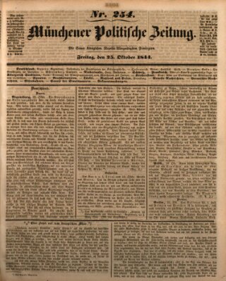 Münchener politische Zeitung (Süddeutsche Presse) Freitag 25. Oktober 1844