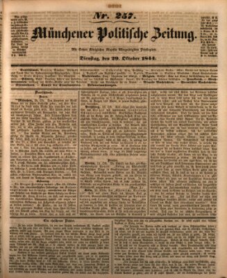 Münchener politische Zeitung (Süddeutsche Presse) Dienstag 29. Oktober 1844