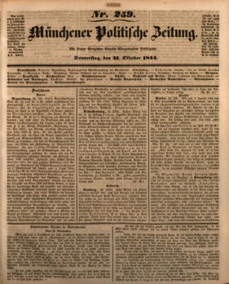 Münchener politische Zeitung (Süddeutsche Presse) Donnerstag 31. Oktober 1844