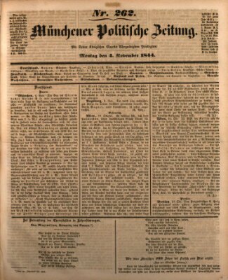 Münchener politische Zeitung (Süddeutsche Presse) Montag 4. November 1844
