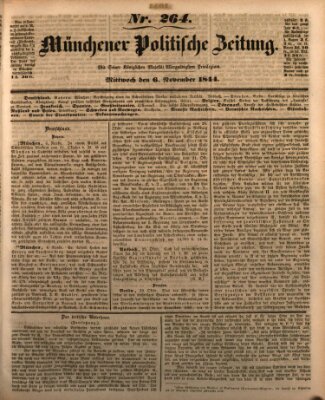 Münchener politische Zeitung (Süddeutsche Presse) Mittwoch 6. November 1844
