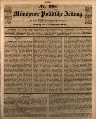 Münchener politische Zeitung (Süddeutsche Presse) Montag 11. November 1844