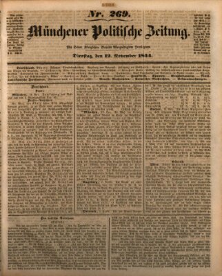 Münchener politische Zeitung (Süddeutsche Presse) Dienstag 12. November 1844