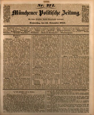 Münchener politische Zeitung (Süddeutsche Presse) Donnerstag 14. November 1844