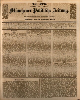 Münchener politische Zeitung (Süddeutsche Presse) Mittwoch 20. November 1844