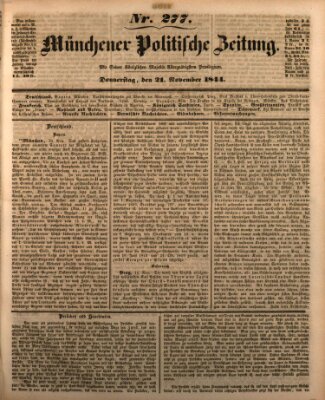 Münchener politische Zeitung (Süddeutsche Presse) Donnerstag 21. November 1844