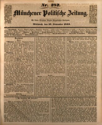 Münchener politische Zeitung (Süddeutsche Presse) Mittwoch 27. November 1844