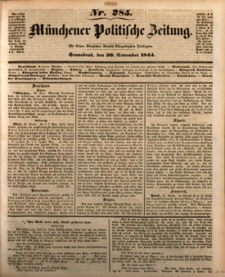 Münchener politische Zeitung (Süddeutsche Presse) Samstag 30. November 1844
