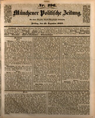 Münchener politische Zeitung (Süddeutsche Presse) Freitag 13. Dezember 1844