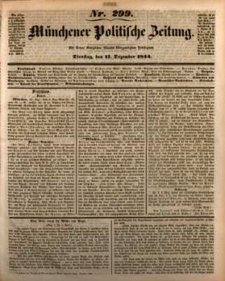 Münchener politische Zeitung (Süddeutsche Presse) Dienstag 17. Dezember 1844