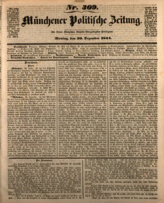 Münchener politische Zeitung (Süddeutsche Presse) Montag 30. Dezember 1844