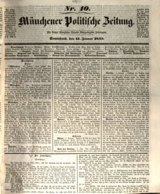 Münchener politische Zeitung (Süddeutsche Presse) Samstag 11. Januar 1845